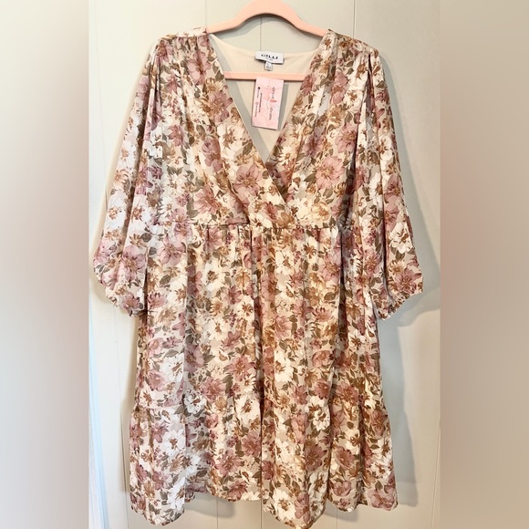 STUNNING Watercolor floral dress NWT size L and 1X - Picture 1 of 5